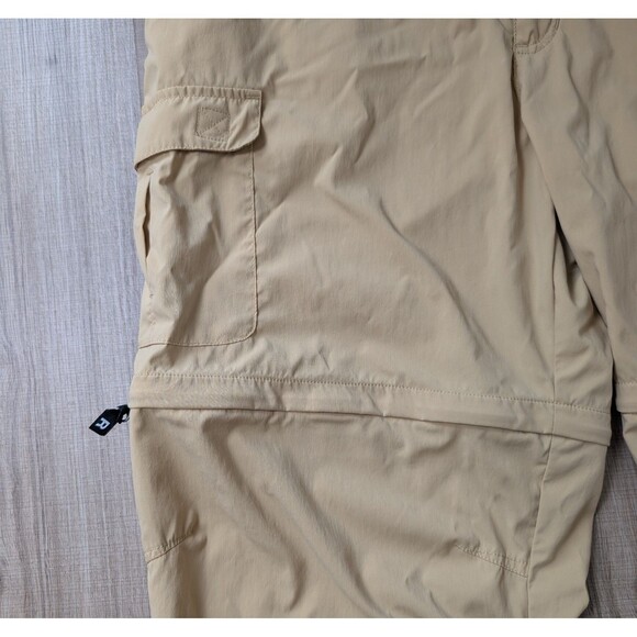 LL Bean Zip Off Pants Size L Beige Nylon Cargo Convertible Hiking Gorpcore - Picture 7 of 13